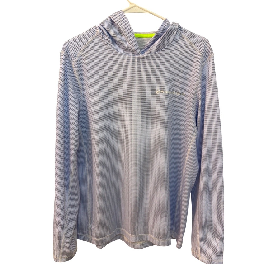 Vineyard Vines On‎ The Go Men's Sankaty Hoodie Blue/White Gingham Pattern Small